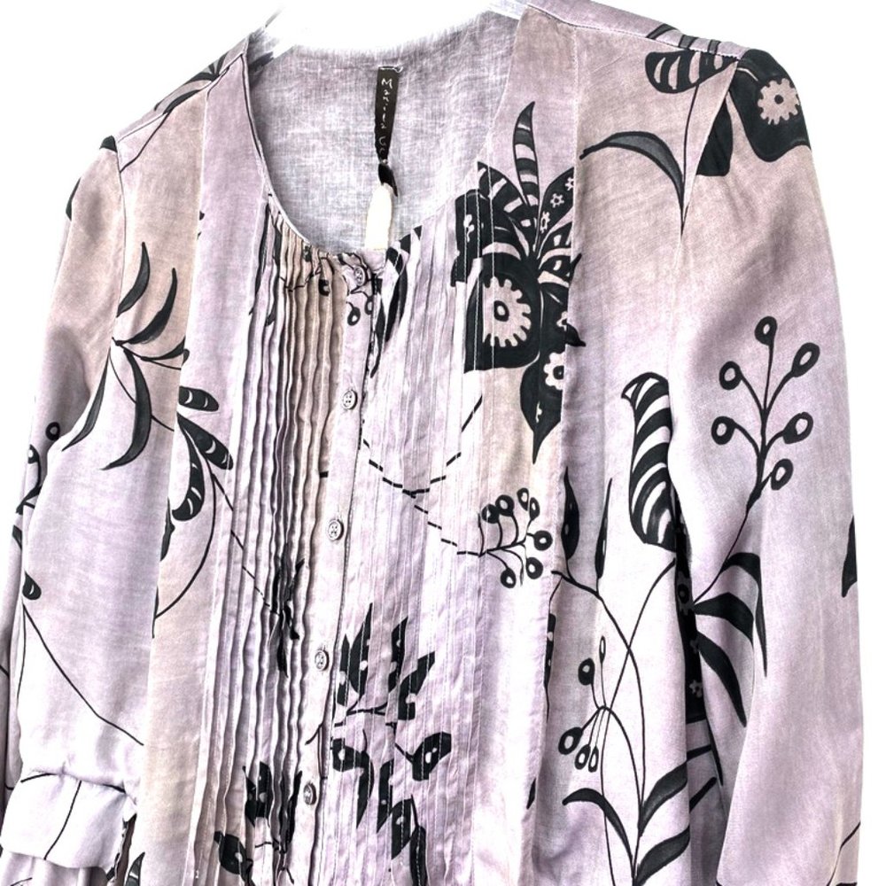 Manila Grace Silk Blend Button Front Mini Dress - Picture 6 of 12